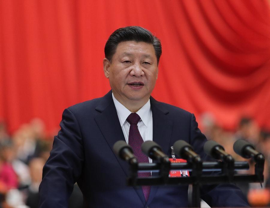 10月18日，習(xí)近平在中國共產(chǎn)黨第十九次全國代表大會(huì)上作報(bào)告。